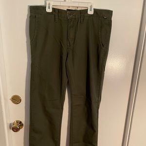 Vans Chinos Pants Mens Green Size 34 Excellent Condition!